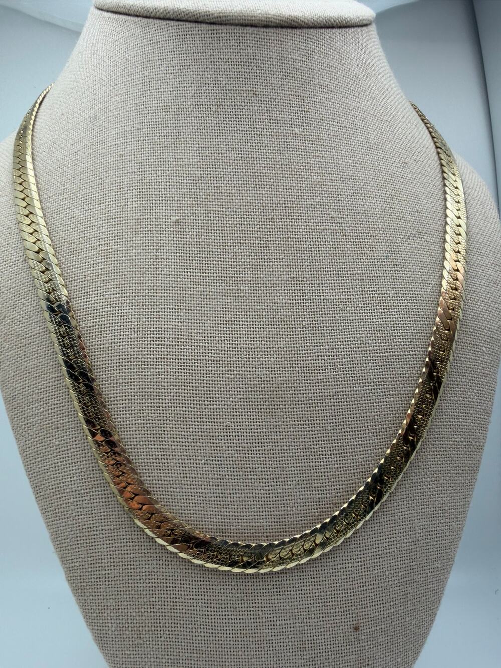 14kt gold-filled herringbone chain necklace,